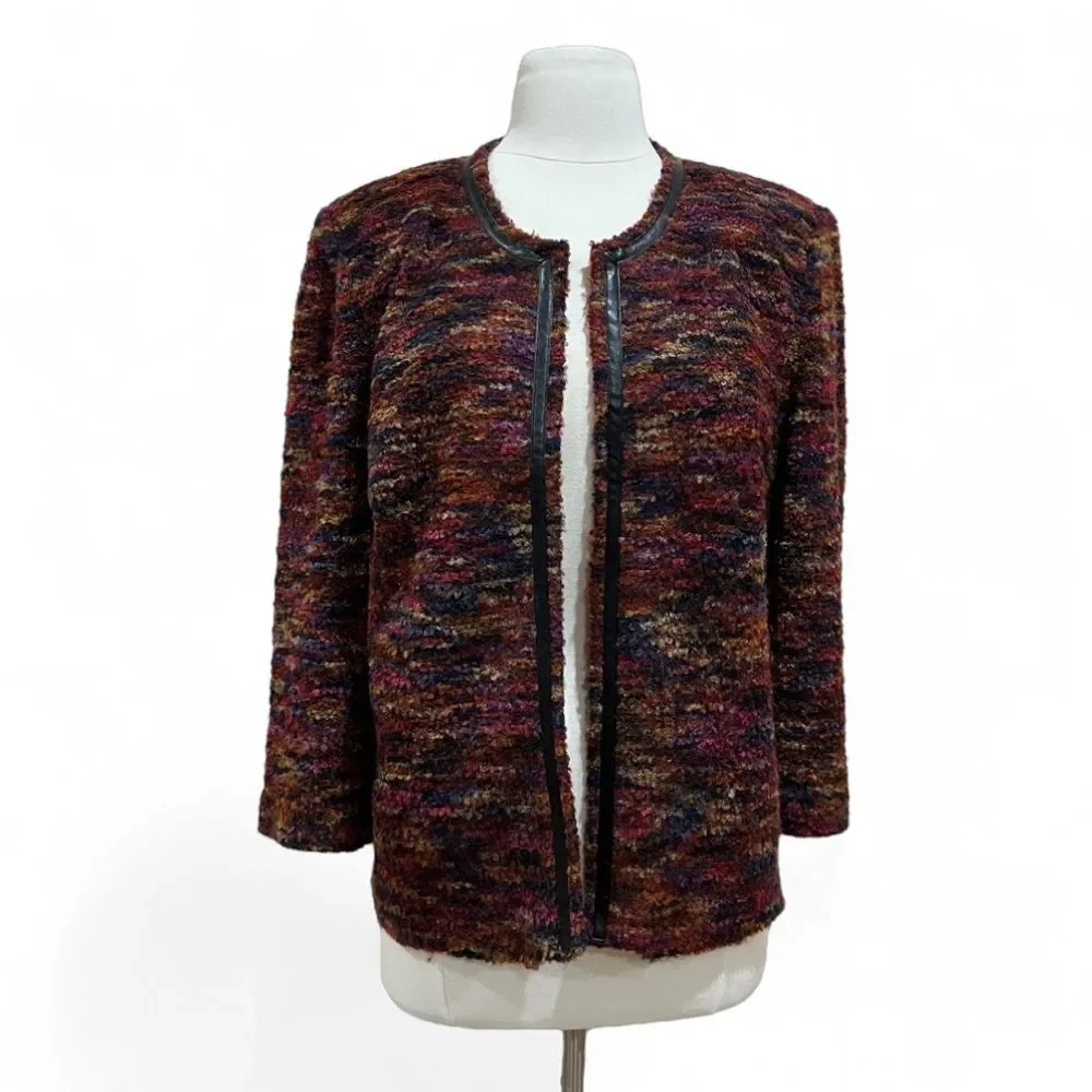 Notations Multicolor Boucle Tweed Blazer Jacket Size Large - Picture 11 of 11